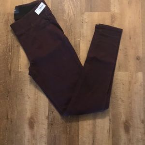 Purple suede jeggings